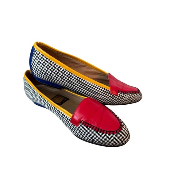 $15 WHEN BUNDLED Nina Vintage Houndstooth Colorblock Slip-on Women's Loafers - Picture 1 of 12